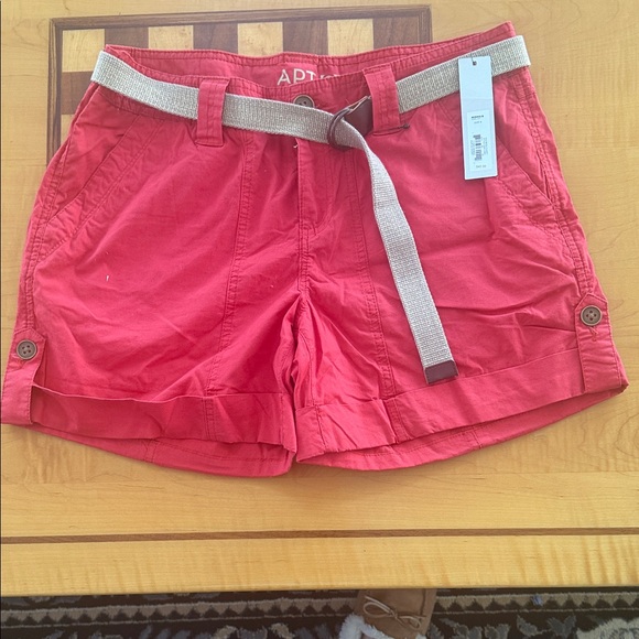 Apt. 9 Pants - Apt. 9 Women's Coral Cargo Shorts with Belt